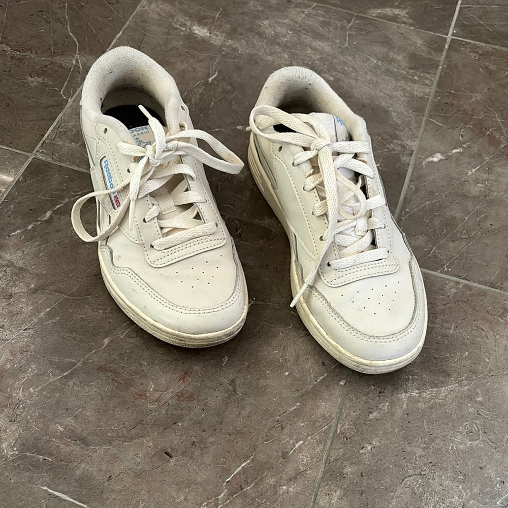Reebok Cream Sneakers with Subtle Blue Details